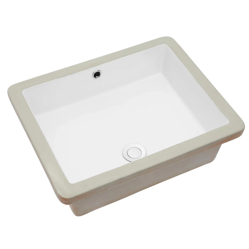 Undermount Bathroom Sink - Lordear 20x16 Inch Undermount Rectangle White Porcelain Ceramic Bathroom Lavatory Vanity Sink Basin with Overflow
