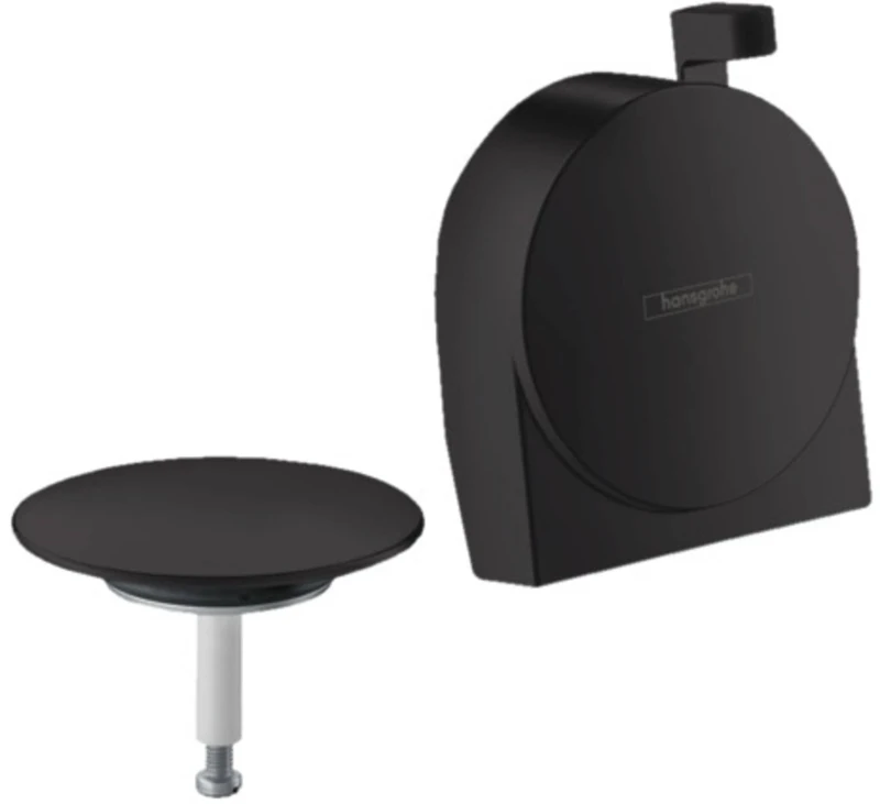 hansgrohe 58117670 Exafill S Fertigset Wanneneinlauf, Ablauf-und Überlaufgarnitur Mattschwarz Complete Set, Matte Black