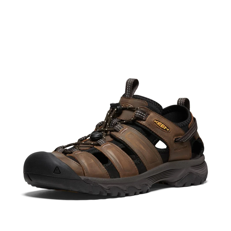 KEEN Men's Targhee 3 Closed Toe Hiking Sport Sandals, Bison/Mulch, 14