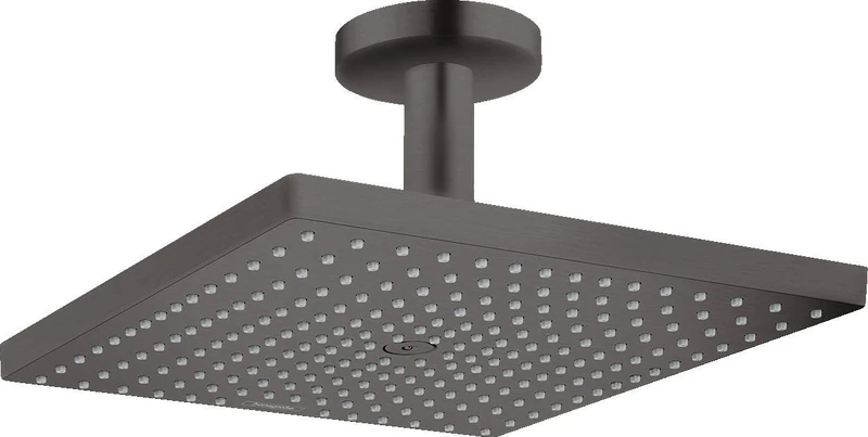 hansgrohe 26250340 Raindance E Shower Head 300 1 Jet Type with Ceiling Connection Brushed Black Chrome, 300x300mm (Deckenanschluss)