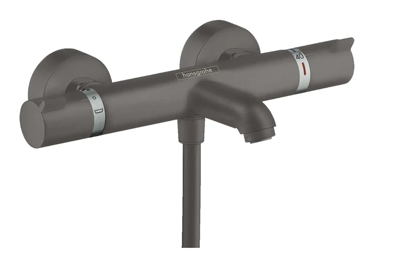Hansgrohe Ecostat Thermostatic Bath Mixer Comfort For Exposed Installation, Brushed Black Chrome, 13114340