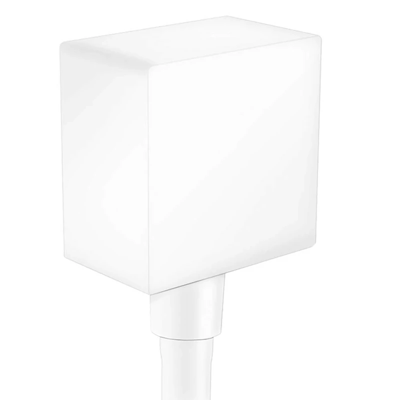 Hansgrohe Fixfit Wall Outlet Square With Non-Return Valve, Matt White, 26455700