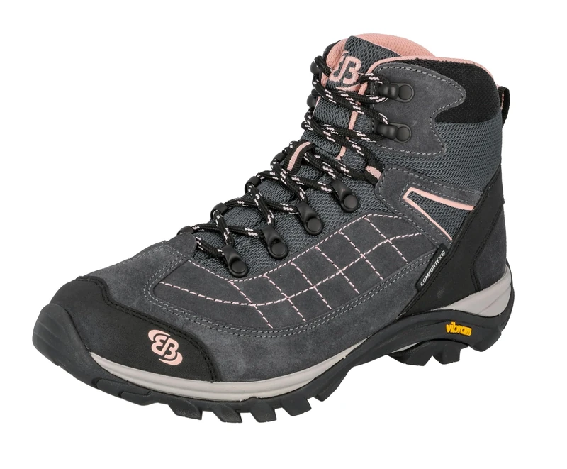 Brütting Unisex Adults' Mount Crillon High High Rise Hiking Shoes, Grey/Pink, 7.5 UK
