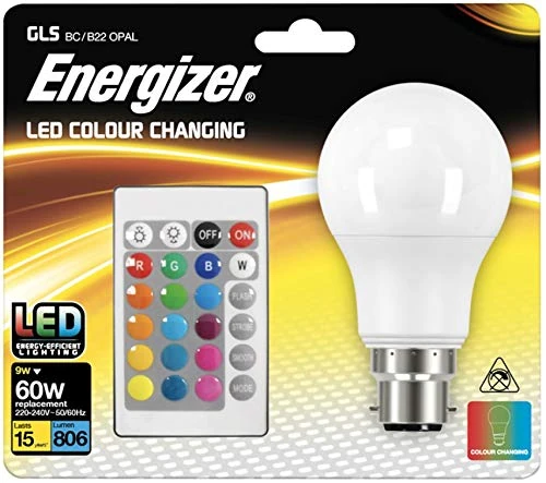Energizer 9W B22 RGB+W LED Bulb with Remote Control