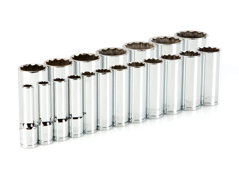 TEKTON 1/2 Inch Drive Deep 12-Point Socket Set, 19-Piece (3/8-1-1/2 in.) | SHD92015