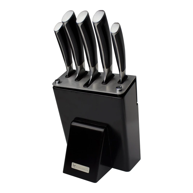 Rockingham Forge Equilibrium 6 Piece Stainless Steel Knife Block Set