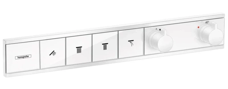 Hansgrohe 15382700 RainSelect Thermostat Unterputz für 4 Verbraucher Mattweiß, matt White