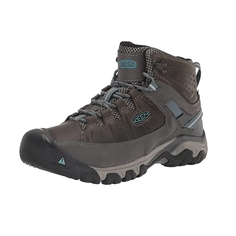 KEEN Women's Targhee 3 Mid Height Waterproof Hiking Boots, Magnet/Atlantic Blue, 7.5