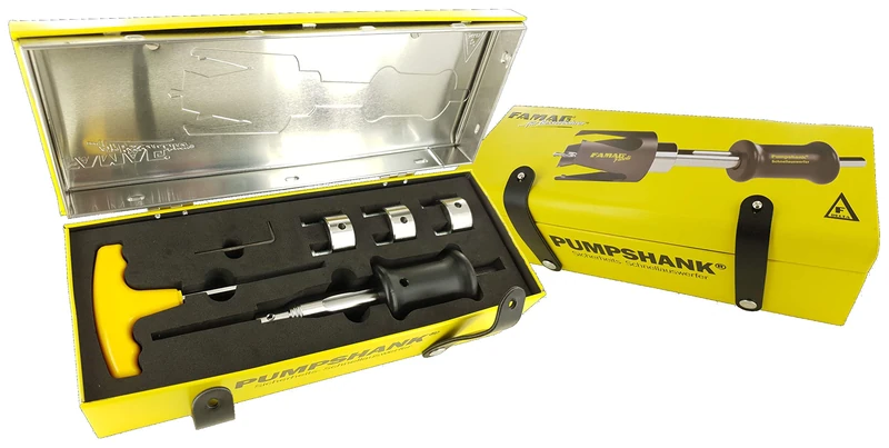 Famag Quick Ejector Shank Pump Shank (for Hole saws, Including 3 adaptors and HSS Pilot Drill, for ejecting The Saw core) 2166606, Grey