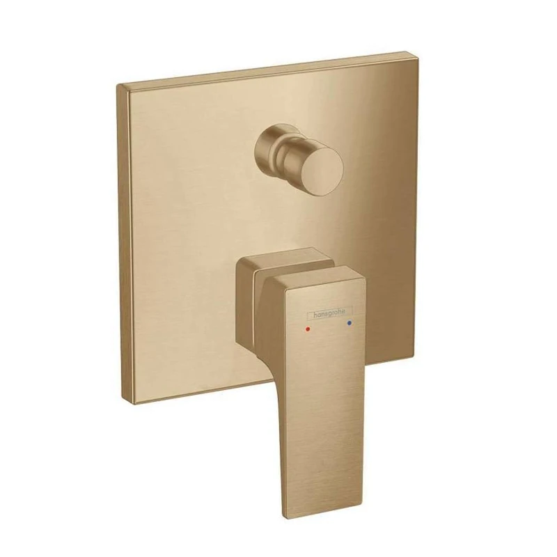 hansgrohe Metropol 32546140 Single-Lever Bath Mixer Tap Flush-Mounted with Lever Handle and Integrated Safety Combination in Accordance with EN1717 Brushed Bronze