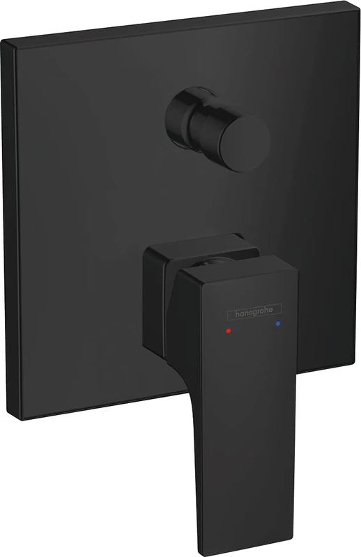 hansgrohe Metropol 32546670 Single-Lever Bath Mixer Tap Flush-Mounted with Lever Handle and Integrated Safety Combination in Accordance with EN1717 Matte Black