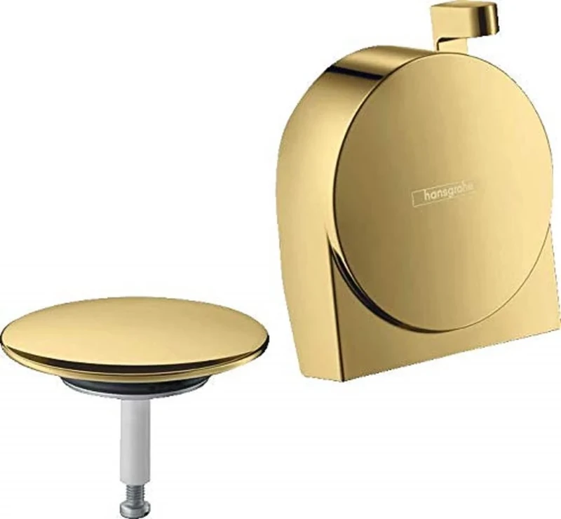 hansgrohe 58117990 Exafill S Fertigset Wanneneinlauf, Ablauf-und Überlaufgarnitur Optic Complete Set, Polished Gold Look