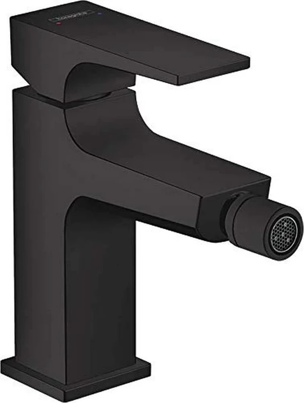 hansgrohe Metropol Bidet Mixer with Push-Open Waste - Matt Black