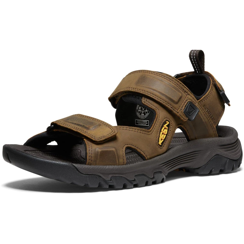 KEEN Men's Targhee 3 Open Toe Hiking Sport Sandal, Bison/Mulch, 10
