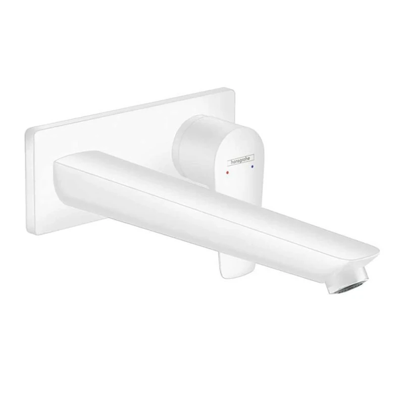 hansgrohe Talis E Flush-Mounted Tap with Spout Length 225 mm for Wall Mounting Matte White