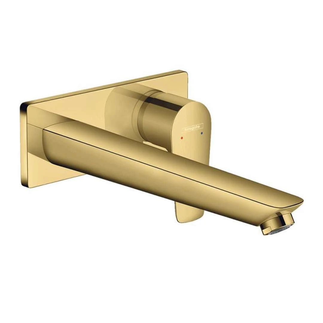 hansgrohe Talis E Flush-Mounted Tap Fitting with Spout Length 225 mm for Wall Mounting Polished Gold Look