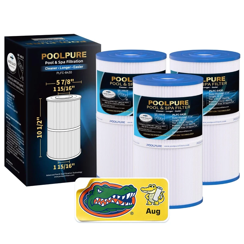 POOLPURE C-6430 Spa Filter Replacement for 31489, PWK30, Filbur FC-3915, P/N0969601, 71825, 73178, 73250, 30 sq. ft. Hot Spring Spa Filter 3 Pack