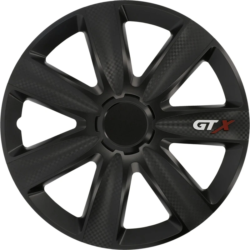cartrend Set of 4 Modesto Sport Black Carbon Effect Wheel Trims 15"
