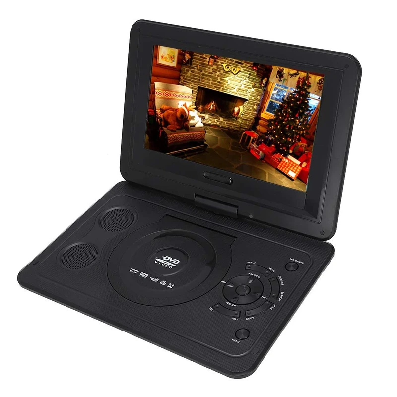 10.1inch Portable DVD Player, Mini 270° Swivel 800*480 LCD Screen DVD/CD/TV/Game Media Car DVD Player,Support AV Output/AV Input/USB/SD,with 1500mah Rechargeable Battery, for Kids/Car/Home/Outdoor