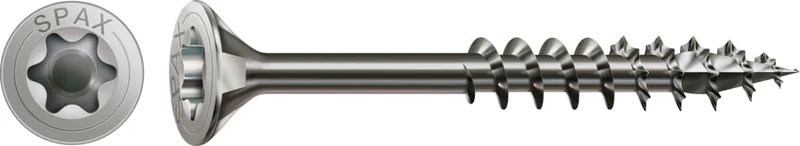 Stainless Steel Screw, 8 x 140 mm, Pack of 50, Partially Threaded, Countersunk Head, T-Star Plus T40, 4CUT, Stainless Steel A2-0197000801405