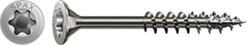 Stainless Steel Screw, 8 x 300 mm, Pack of 50, Partially Threaded, Countersunk Head, T-Star Plus T40, 4CUT, Stainless Steel A2-0197000803005