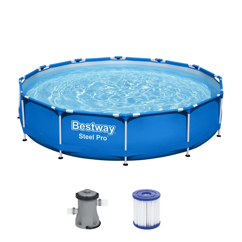 Bestway Steel Pro Frame 12ft x 30ft Round Pool Filter Pump Kit - Blue