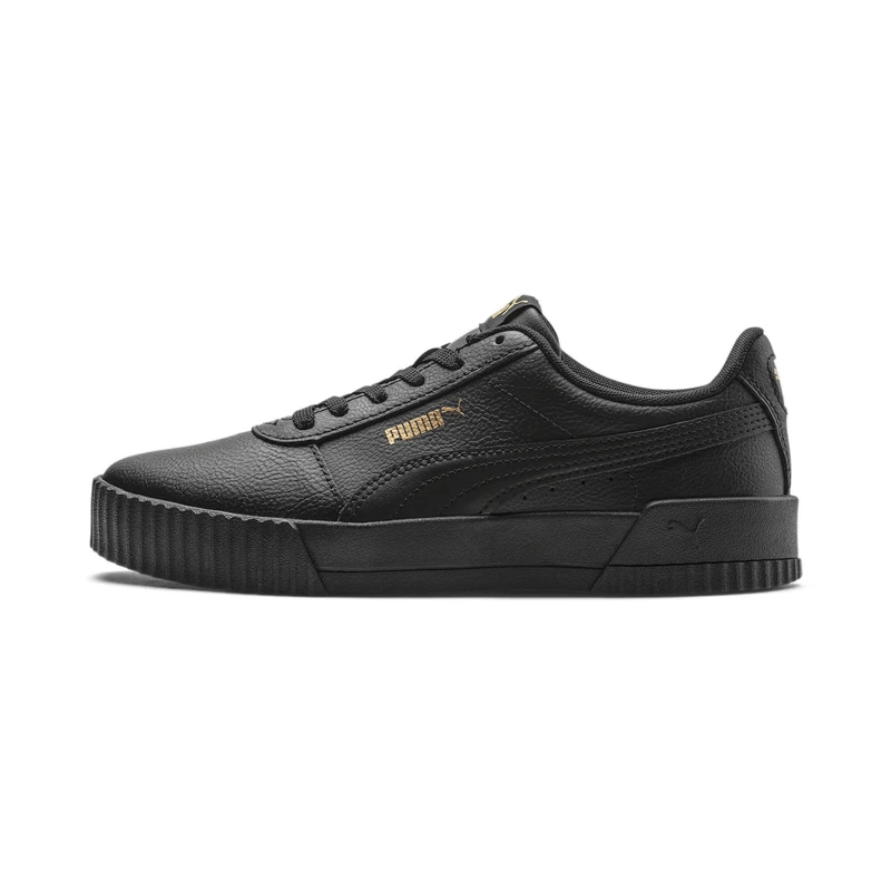 PUMA Women's Carina L Sneaker, Black Black Black Team Gold, 4.5 UK - Image 1