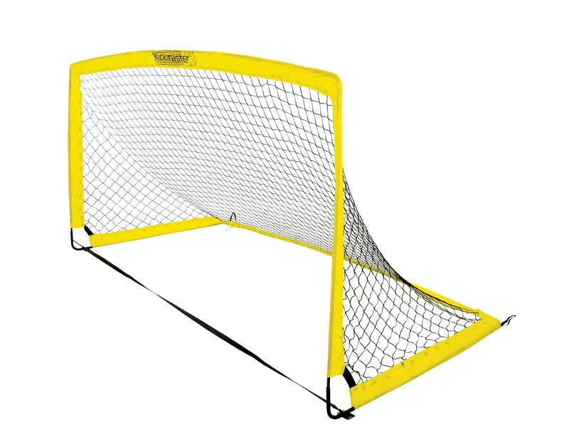 Kickmaster Fibreglass Flexi Soccer Goal 8 FT -Strong And Durable Folding Design - High-Density 3ply Netting - Perfect for Outdoor Play - Ages 5+ - Size: 8 ft