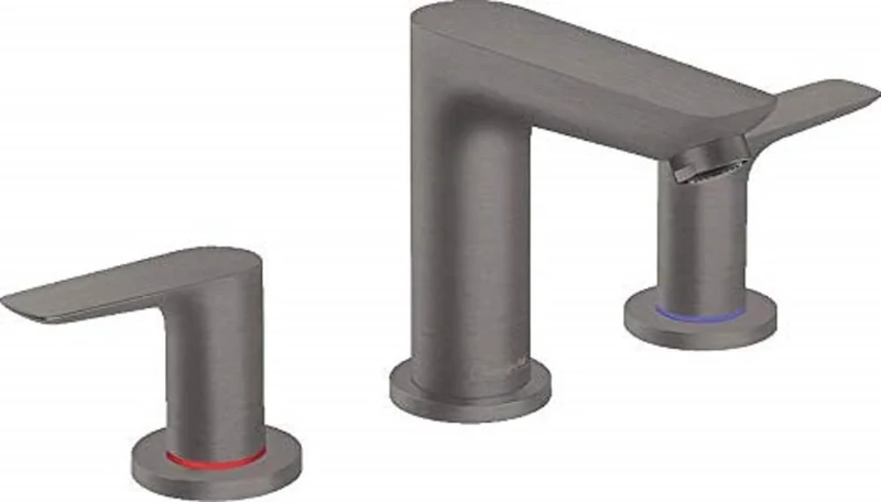 hansgrohe Talis E 3-Hole Washbasin Tap with Pop-Up Waste Height 150 mm Brushed Black Chrome