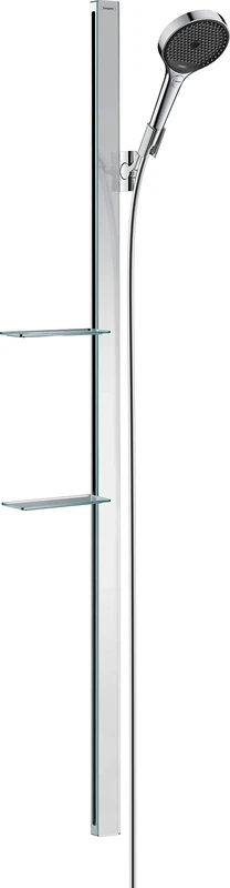hansgrohe 27674000 Rainfinity Water-Saving Shower Set 130 3 Sprays with Shower Rail 1.50 m, soap dishes, Chrome