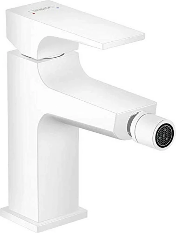 hansgrohe Metropol Bidet Mixer with Push Open Waste - Matt White