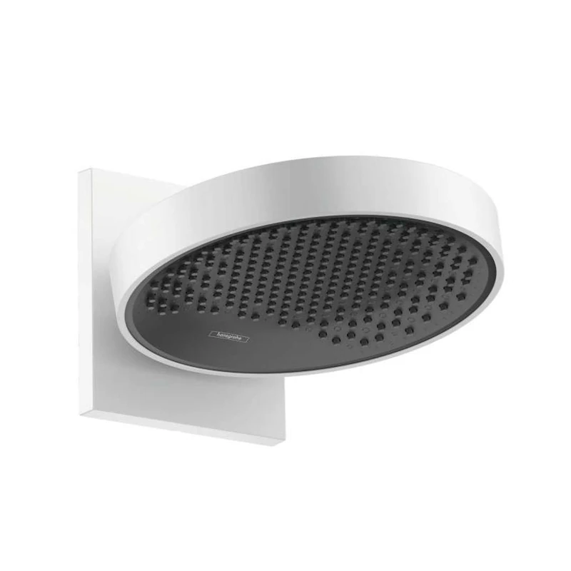 hansgrohe 26227700 Rainfinity Water-Saving Overhead Shower 250, 1 Spray, EcoSmart with wall connector, Matt White