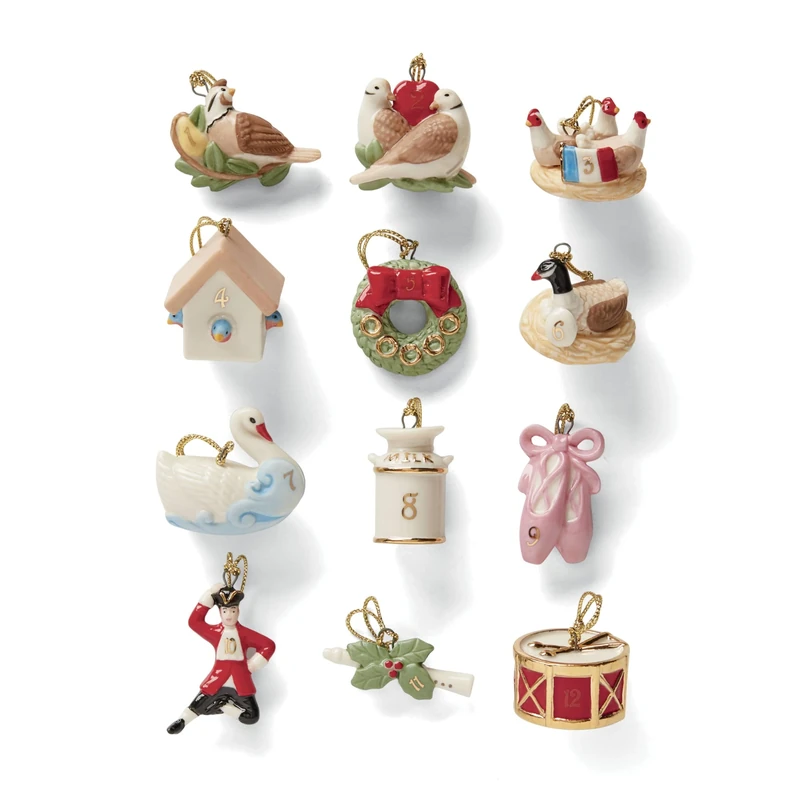 Lenox 878893 Twelve Days of Christmas 12-Piece Ornament Set