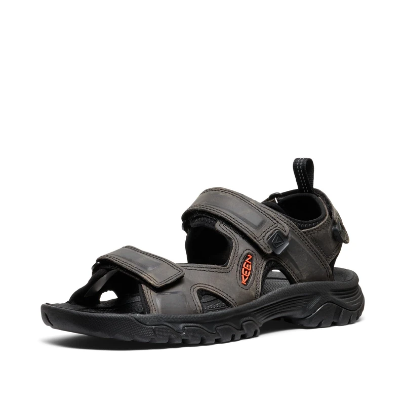 KEEN Men's Targhee 3 Open Toe Hiking Sport Sandal, Grey/Black, 6