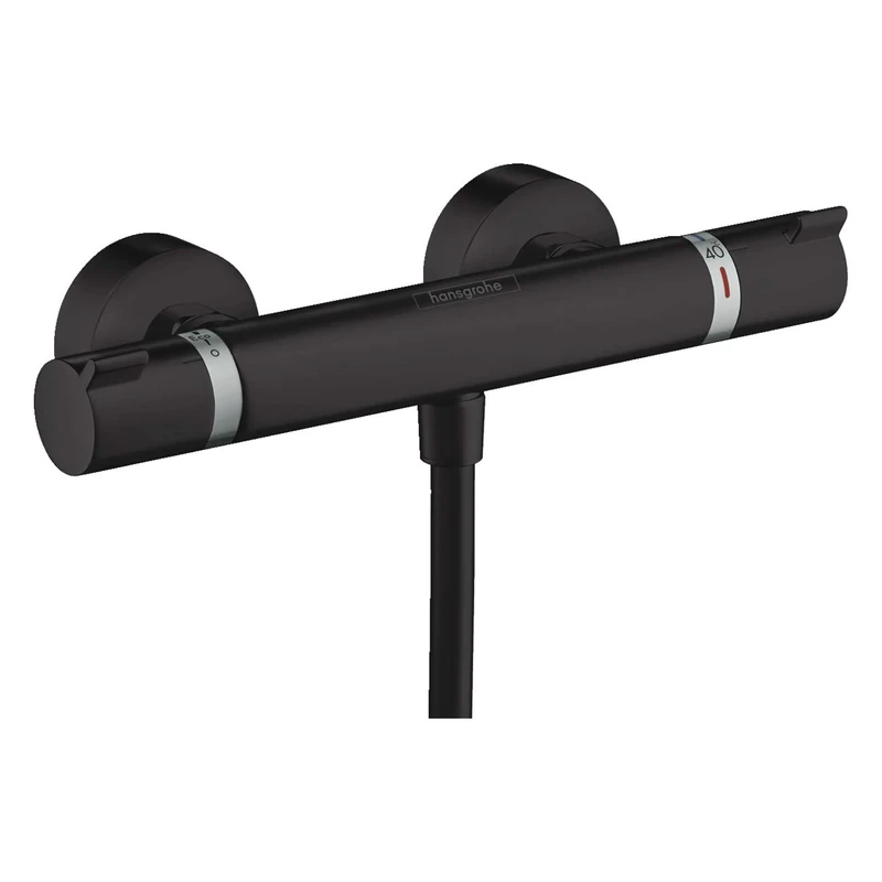 Hansgrohe Ecostat Thermostatic shower mixer Comfort for exposed installation, matt black, 13116670