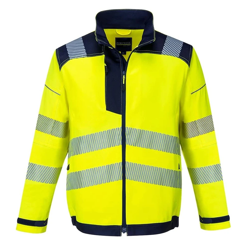 Portwest PW3 Hi-Vis Work Jacket, Color: Yellow Navy, Size: L, T500YNRL - Image 1