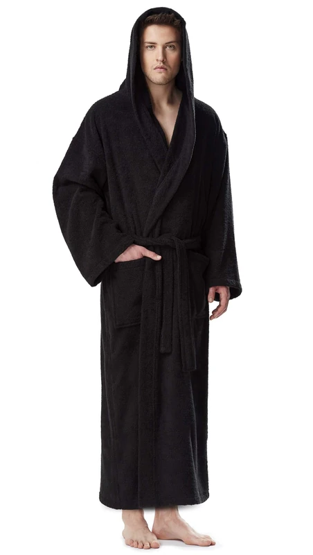 Arus Mclass Bathrobe, (Black, L/XL Long)