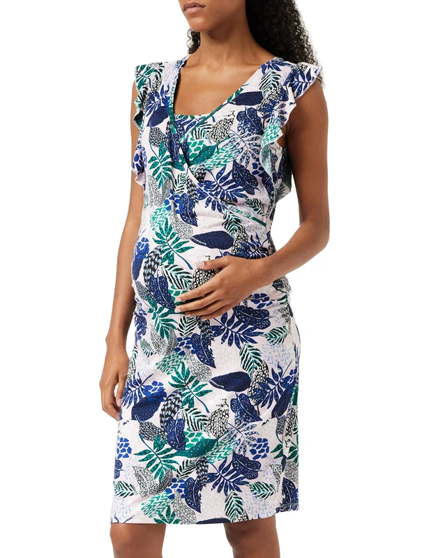 Noppies Women's Dress Nurs Ss AOP Cathleen Dress Not Applicable, Multicolour (Chalk Pink P), 8 (Manufacturer Size: X-Small)