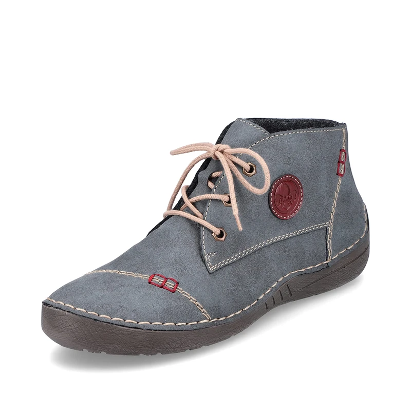 Rieker Women's Comfortable Shoes 52540, Women's Lace-Up Shoes, blue, 7.5 UK