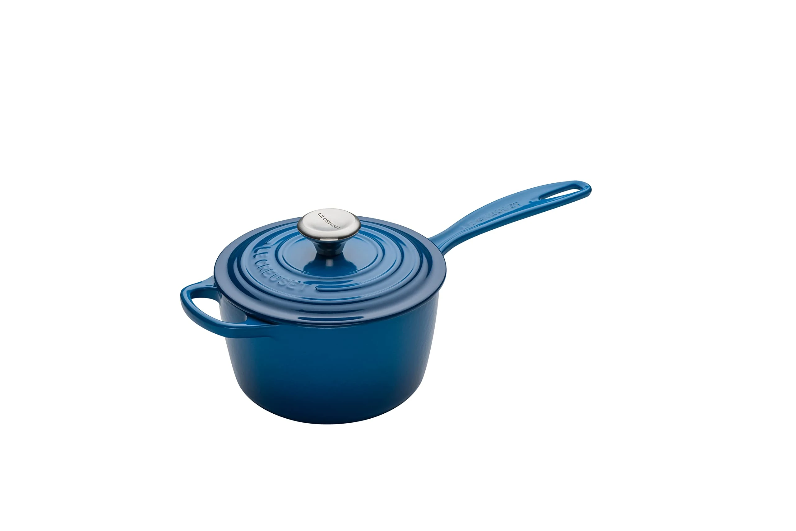 Le Creuset Signature Enamelled Cast Iron Saucepan with Anti Drip Pouring Lip and Vented Lid, for All Hob Types, 16 cm, 1.2 litres, Marseille, 21181162002430