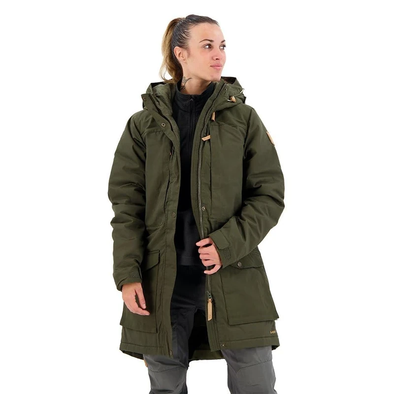 Fjallraven Women's Singi Wool Padded Parka W Sport Jacket, Green, S UK