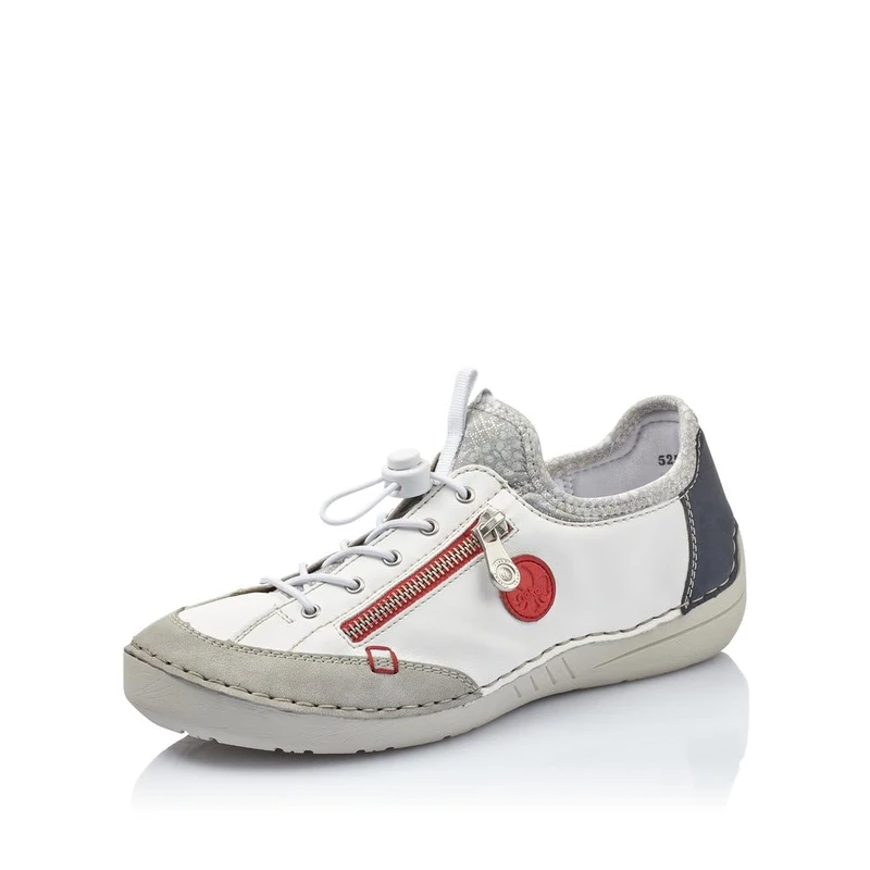 Rieker Women Lace-Up Shoes 52563, Ladies Comfort Shoes,Comfort Low Shoe,Laces,Comfortable,White (Weiss Kombi / 40),41 EU / 7.5 UK