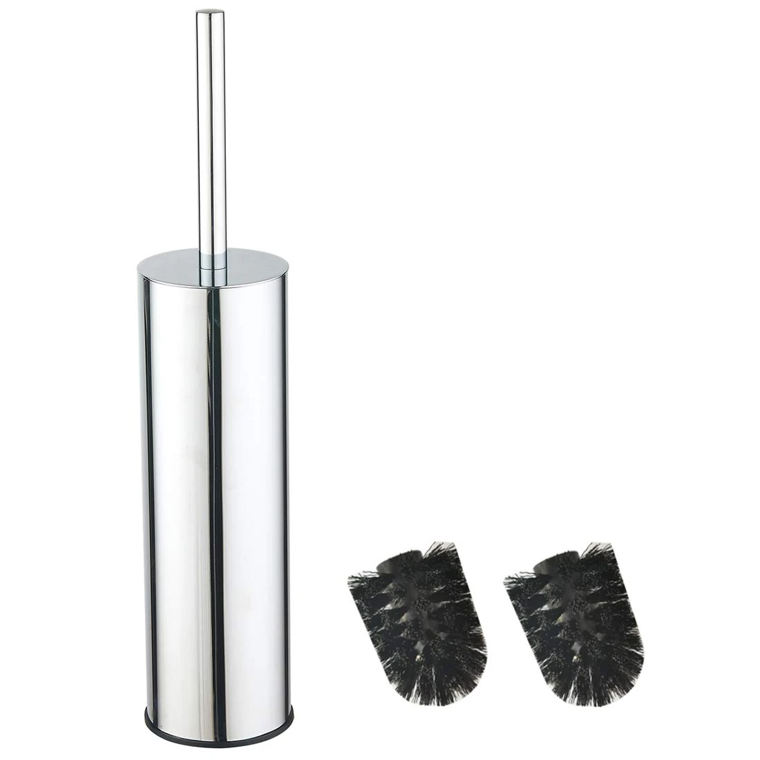 BGL 304 Stainless Steel Toilet Brush Long Bucket Stand Round Toilet Brush with Holder Chrome
