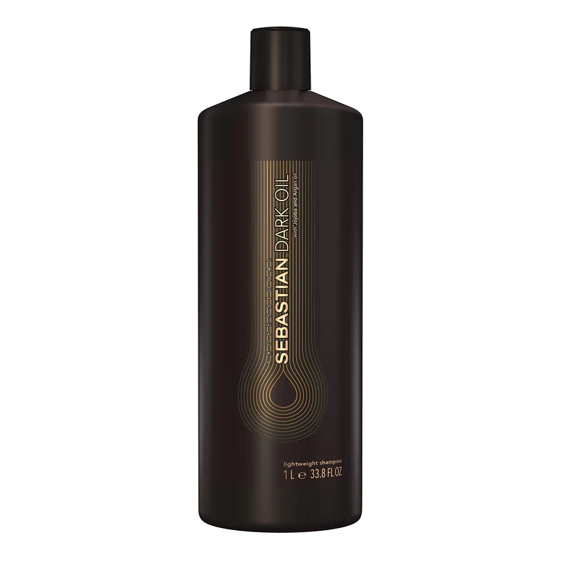 Sebastian Professional Dark Oil Lightweight Shampoo, For Silky, Smooth and Shiny Hair, Add Natural Body, For All Hair Types, 1L