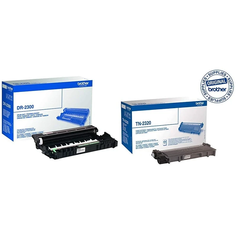 Brother DR2300 Drum Unit & TN2320 Toner Cartridge, High Yield, Black