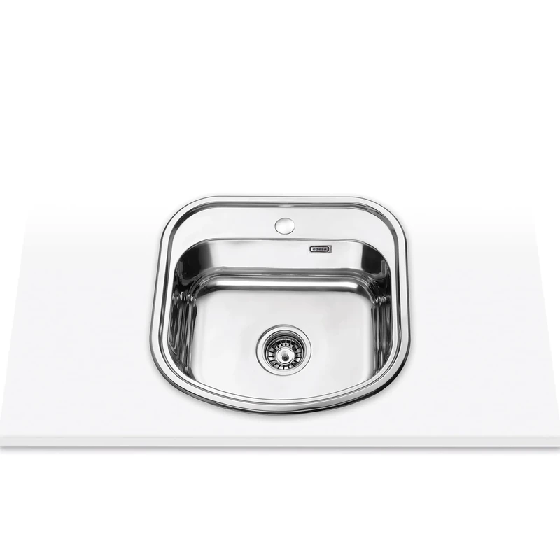 Edesa K2 SE 47 1C Top-Mounted Sink Semicircle Stainless Steel - Sink (Top-Mounted Sink, Semi-Circle, Stainless Steel, 1 Bowls, Semi-Circle)