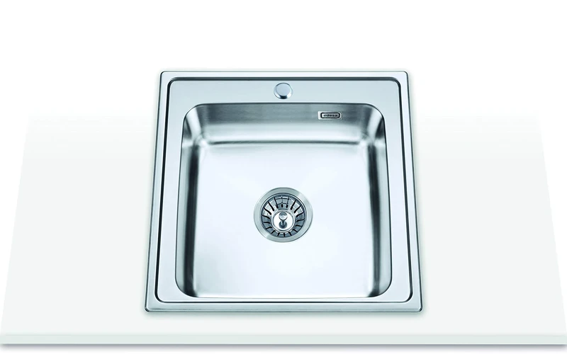 Edesa Veleta SE 50 1C Top-Mounted Sink Square Stainless Steel - Sink (Top-Mounted Sink, Square, Stainless Steel, Stainless Steel, 1 Bowls, Square)