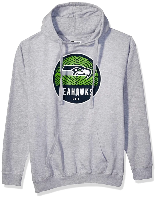 Zubaz NFL Seattle Seahawks Men's Team Graphic Gray Hoodie, Gray, Large