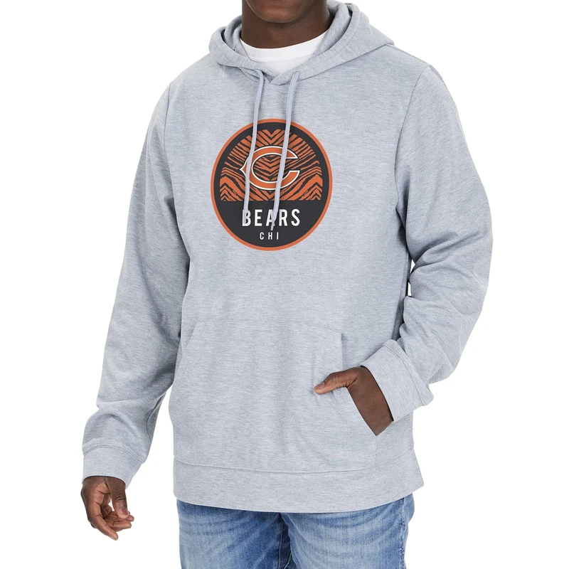 Zubaz NFL Chicago Bears Men's Team Graphic Gray Hoodie, Gray, X-Large