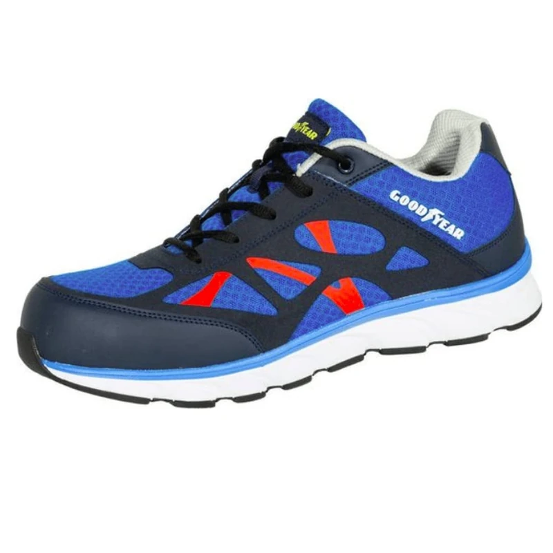 Goodyear Men's Sporty Athletic Safety work trainers, Black Blue, 11.5 UK